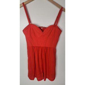 BCBG MAXAZRIA Women's Sz. M Orange Adjustable Romper